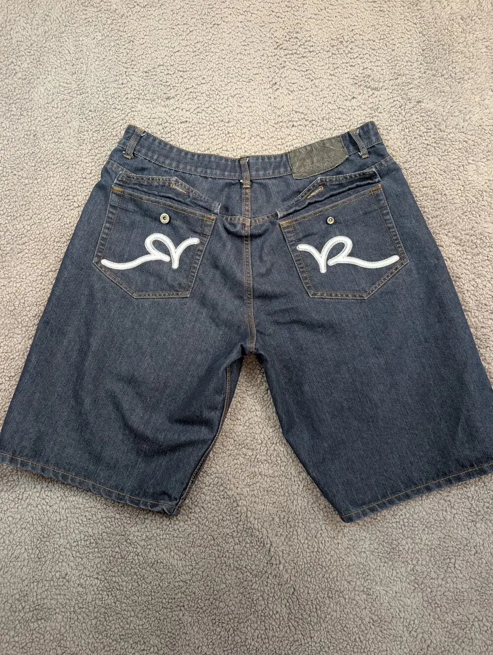 Rocawear Men's Shorts W40 Dark Wash Embroidered Y2K Baggy (1062)